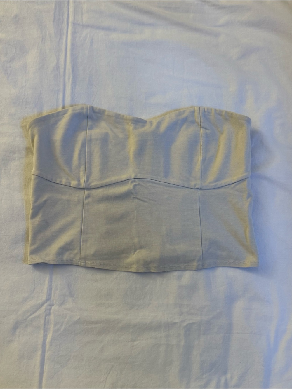 A New Day cream strapless tube crop top size Large